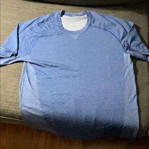 Blue Lululemon short sleeve athletic shirt